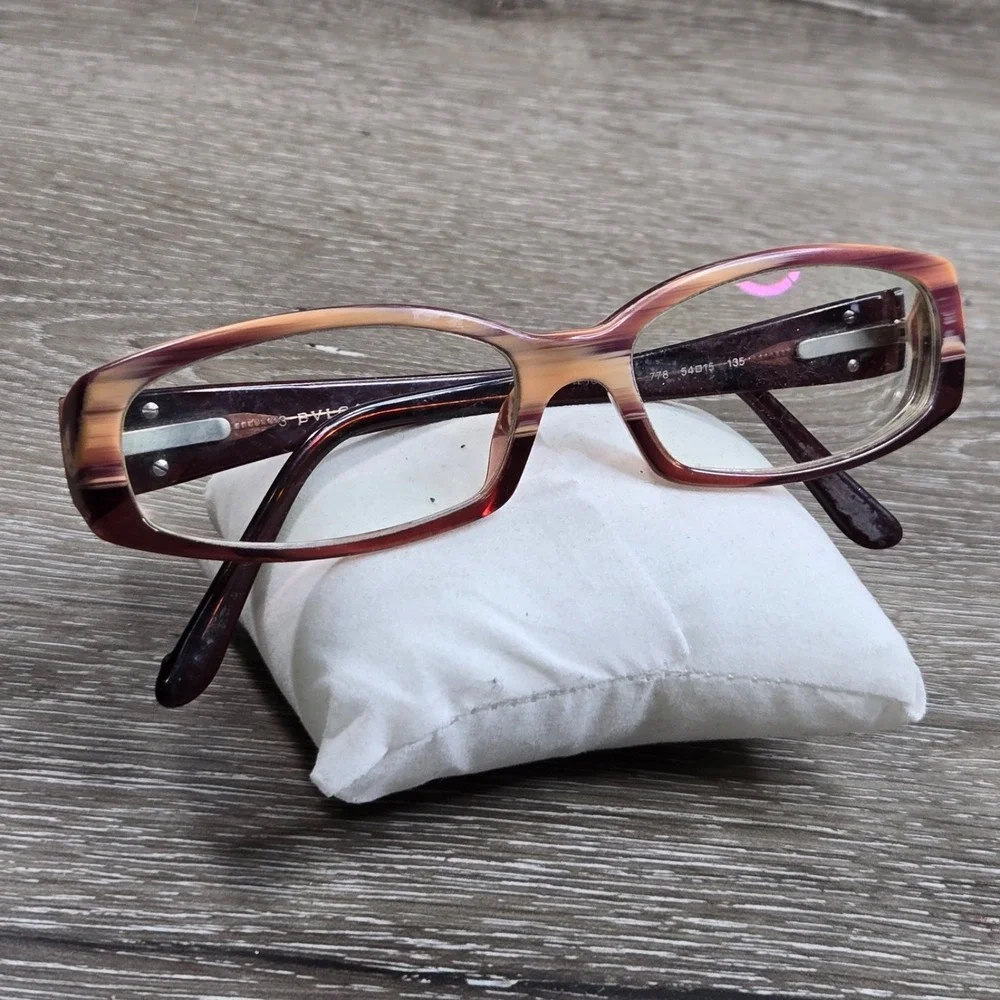 Bvlgari 458-B 778 Burgundy Swirl Crystal Medallion Eyeglass Italy Frame only